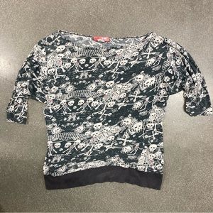 3/4 Sleeve Sheer Skeleton Ladies Top